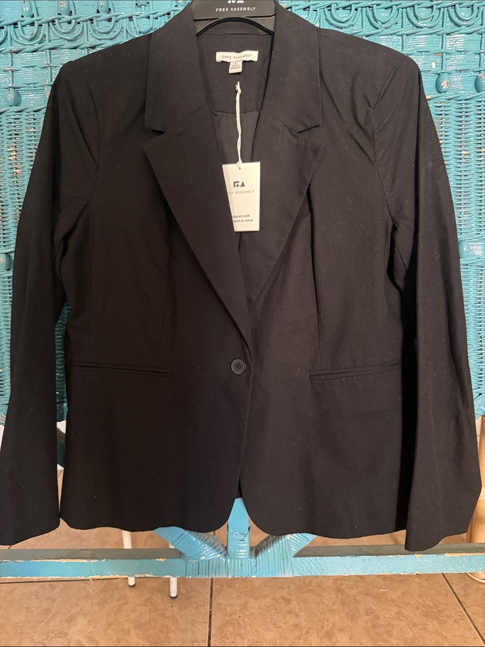 Free Assembly Women's Black Single-Button Blazer
